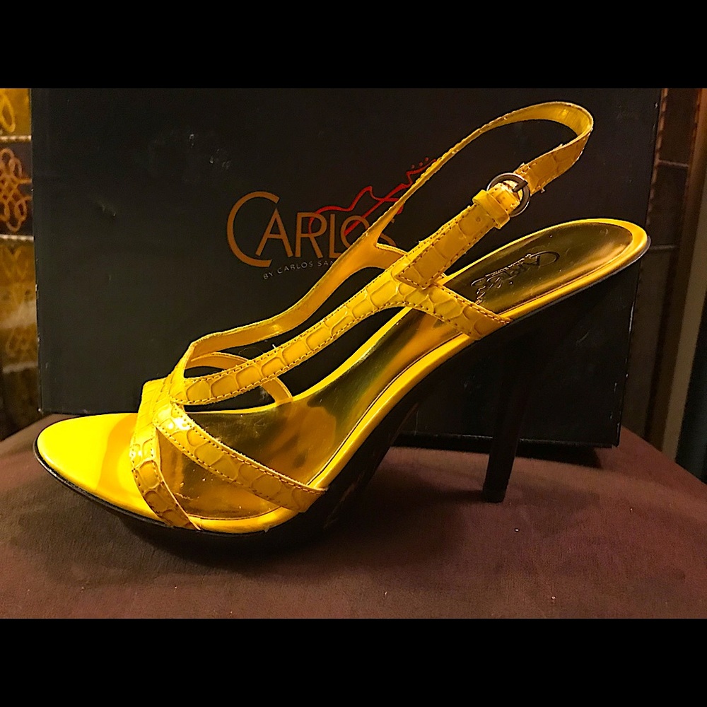 Carlos by Carlos Santana Dream Yellow Reptile Heel